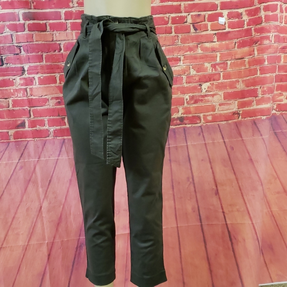 H&M high waisted Army Green Women's pants NWT US Size 6